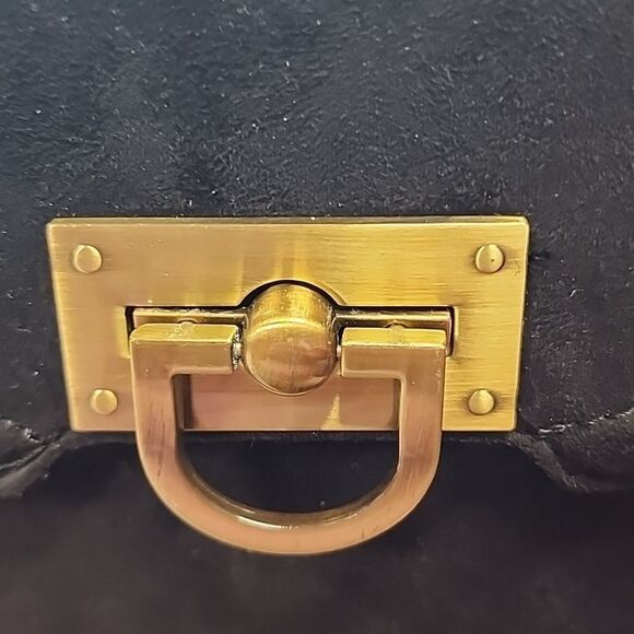 CAPRISA PENELOPE & MONICA CRUZ BLACK SUEDE LEATHER HANDBAG NWOT - Picture 3 of 11